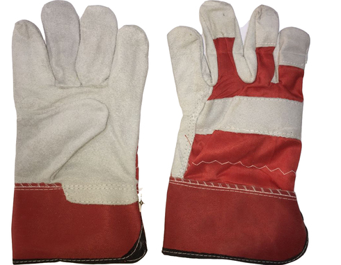 Red Satin Double Palm Working Glove Heavy Duty 11